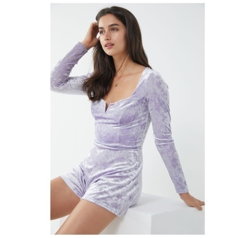 NWOT Urban Outfitters Velvet Romper - Picture 4 of 4